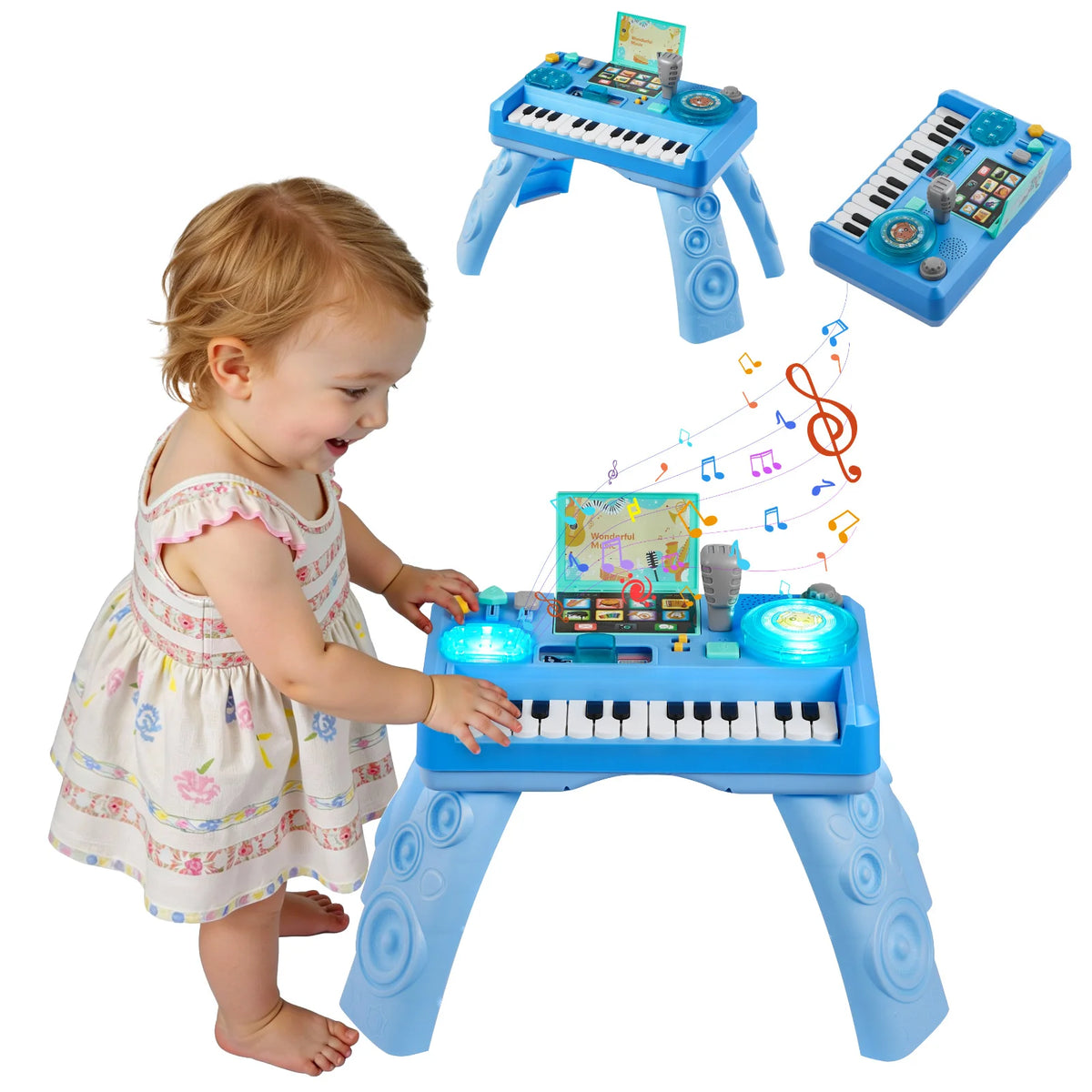 SucceBuy Baby DJ Playset With 133 Sounds And Led Turntable
