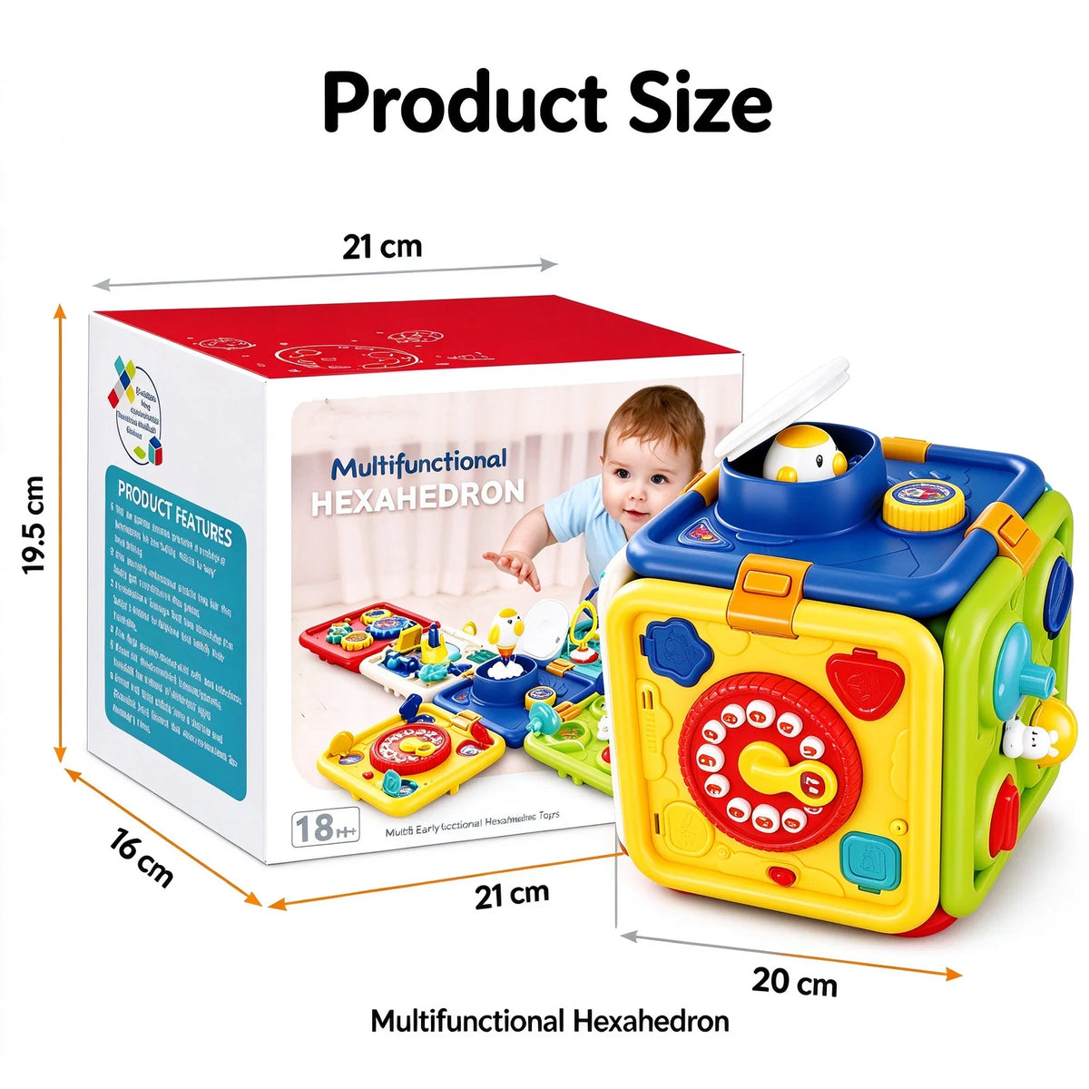 Montessori Six In One Sensory Busy Cube Fine Motor Toy