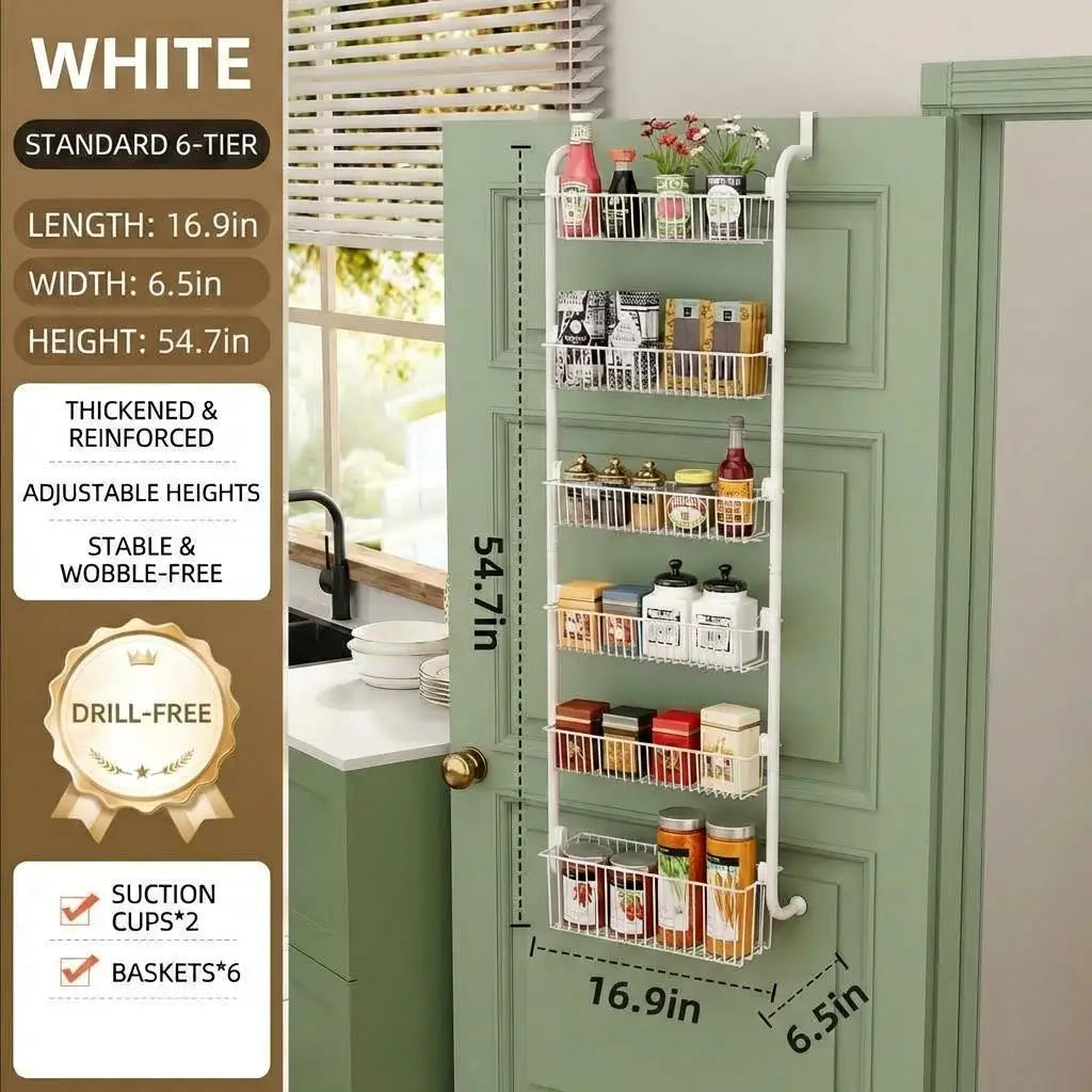 HiMISS Over The Door Pantry Organizer Metal Storage Rack