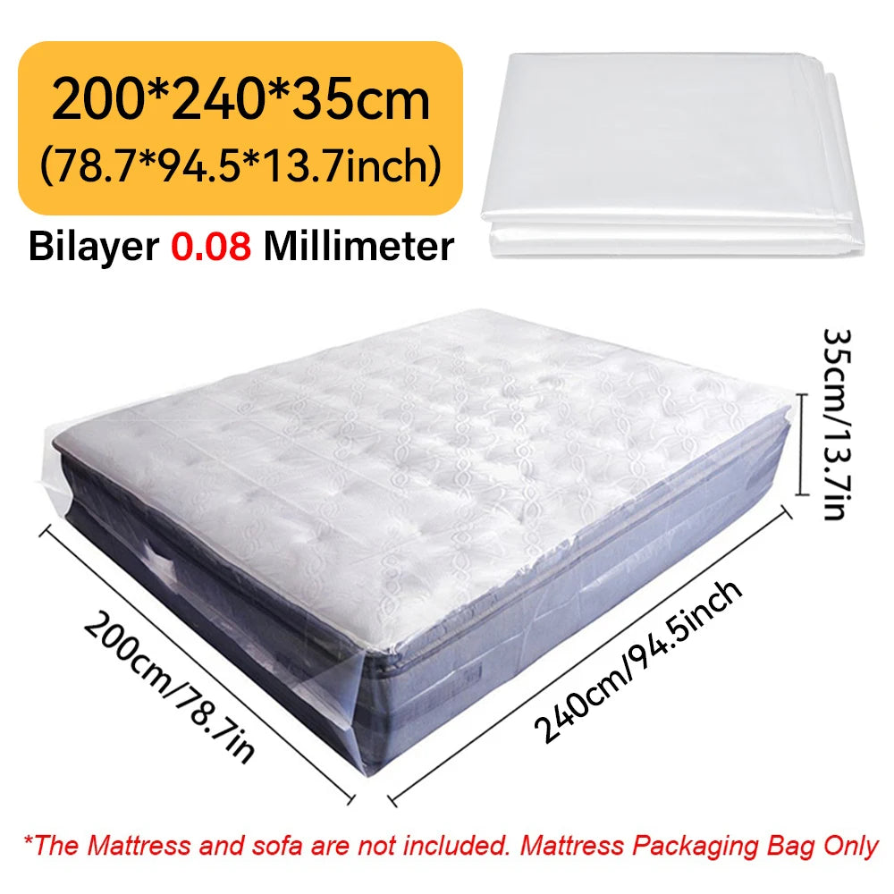 Reusable PVC Mattress Storage Bag, Durable Dust Cover for Moving
