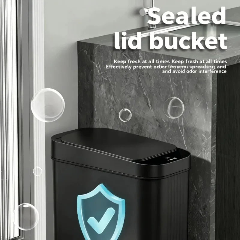 Automatic Touchless Sensor Trash Can With Waterproof Plastic Lid