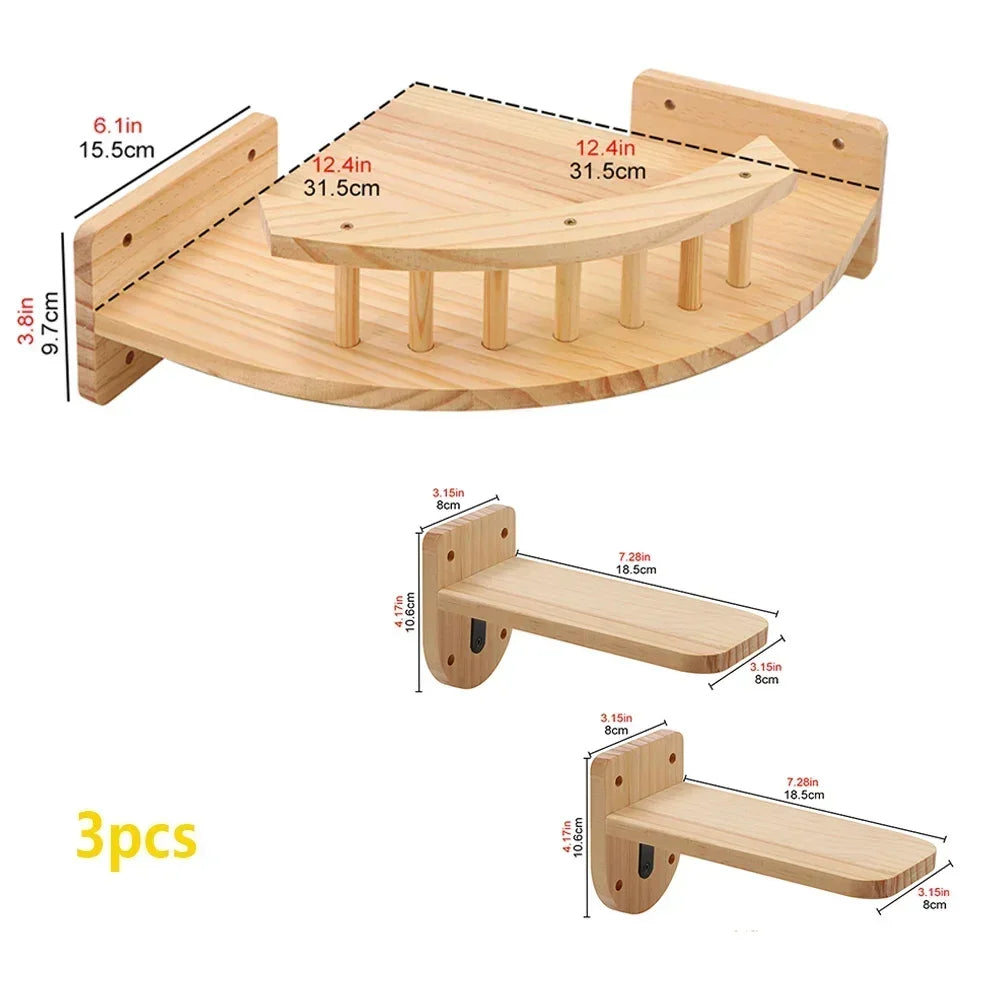 Catails Wall Mounted Cat Hammock Climbing Stairs Scratcher