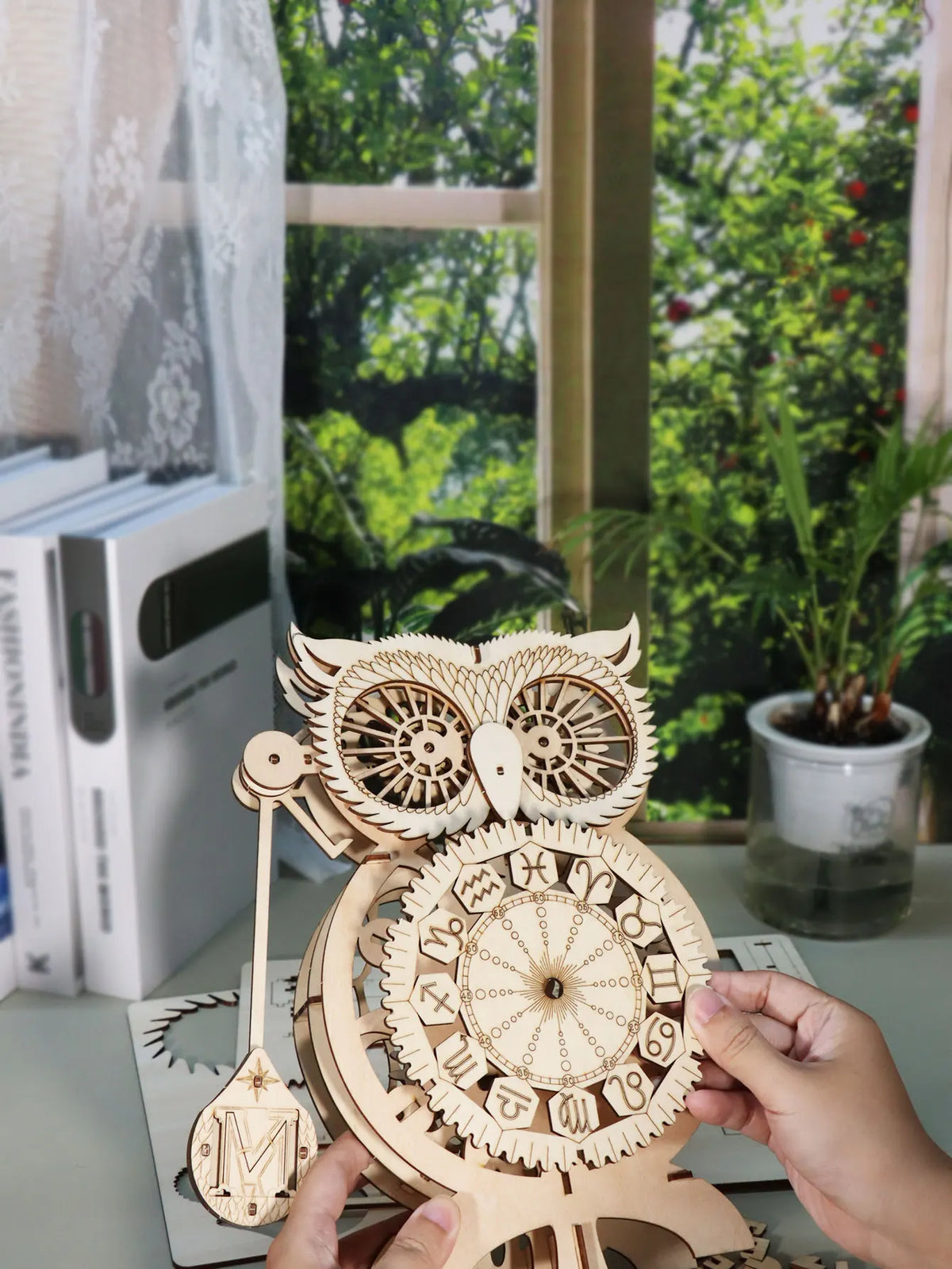 DIY 3D Wooden Puzzle Owl Clock Creative Building Kit