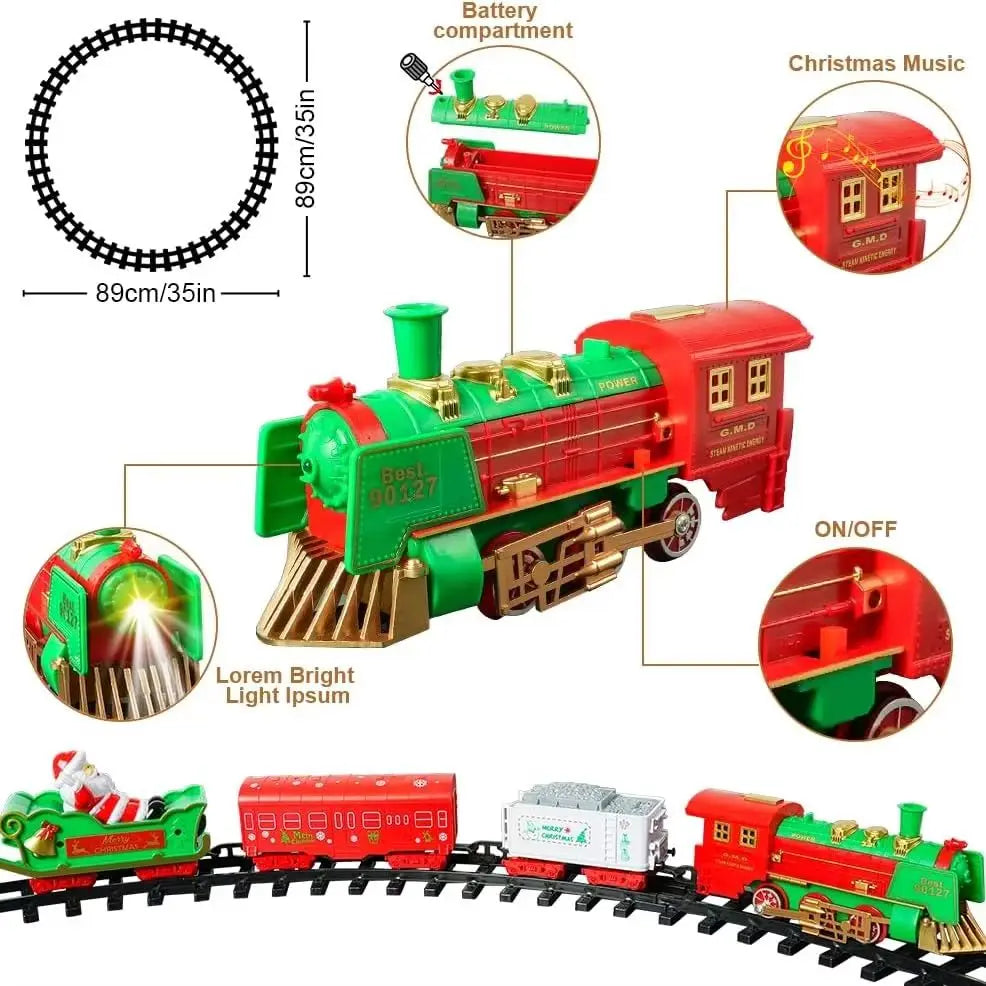 VATOS Hanging Christmas Train Set With Lights And Sound