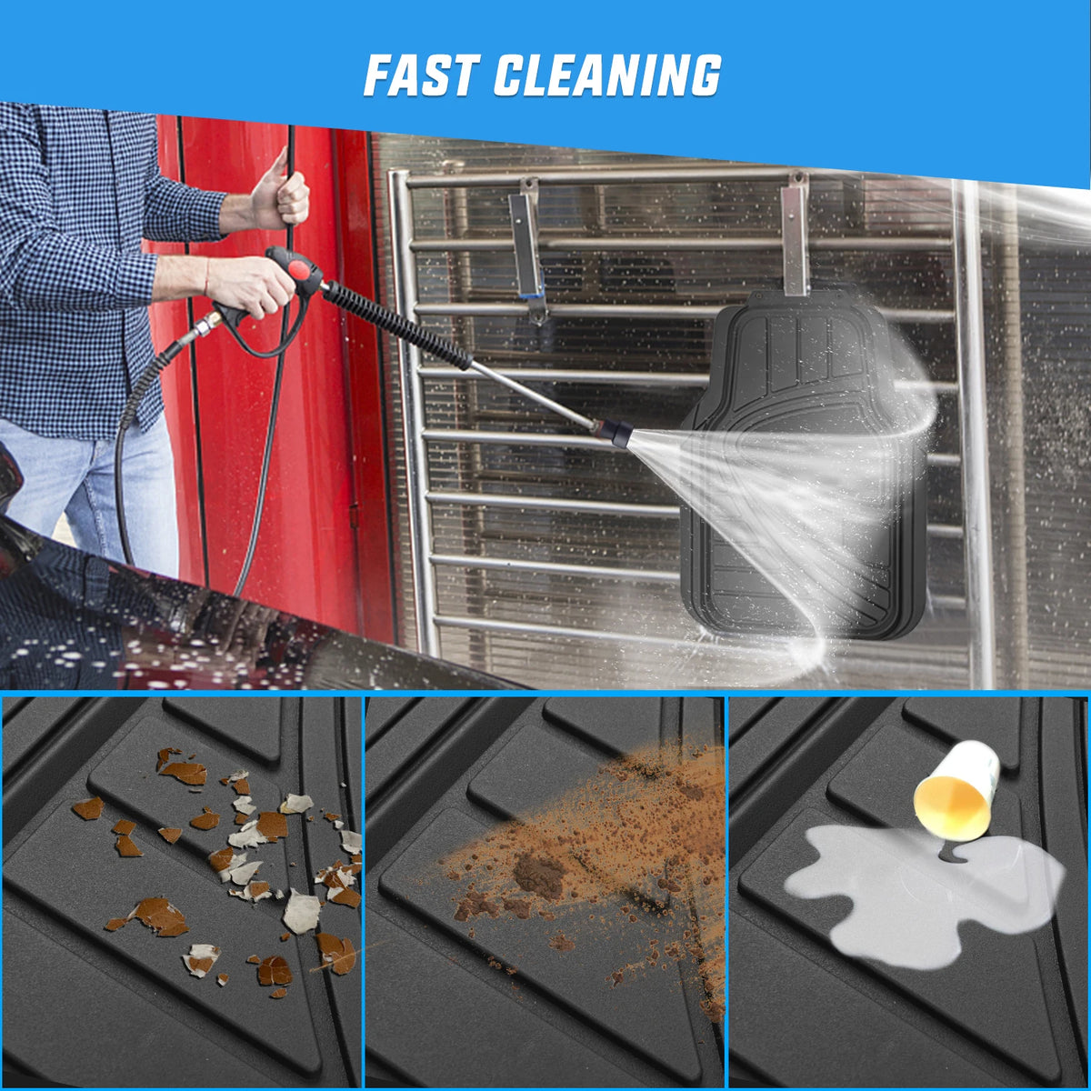 Nilight Universal PVC Floor Mats, All Weather Heavy Duty Protection