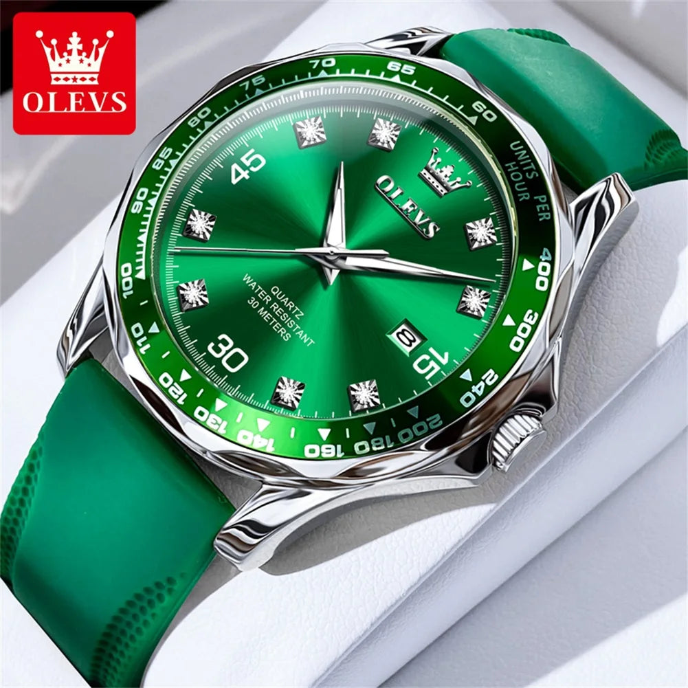Olevs 9988 Men Quartz Watch Luxury Stainless Steel Waterproof