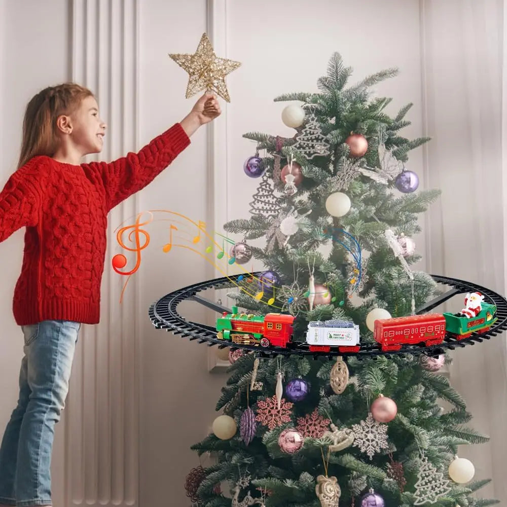 VATOS Hanging Christmas Train Set With Lights And Sound