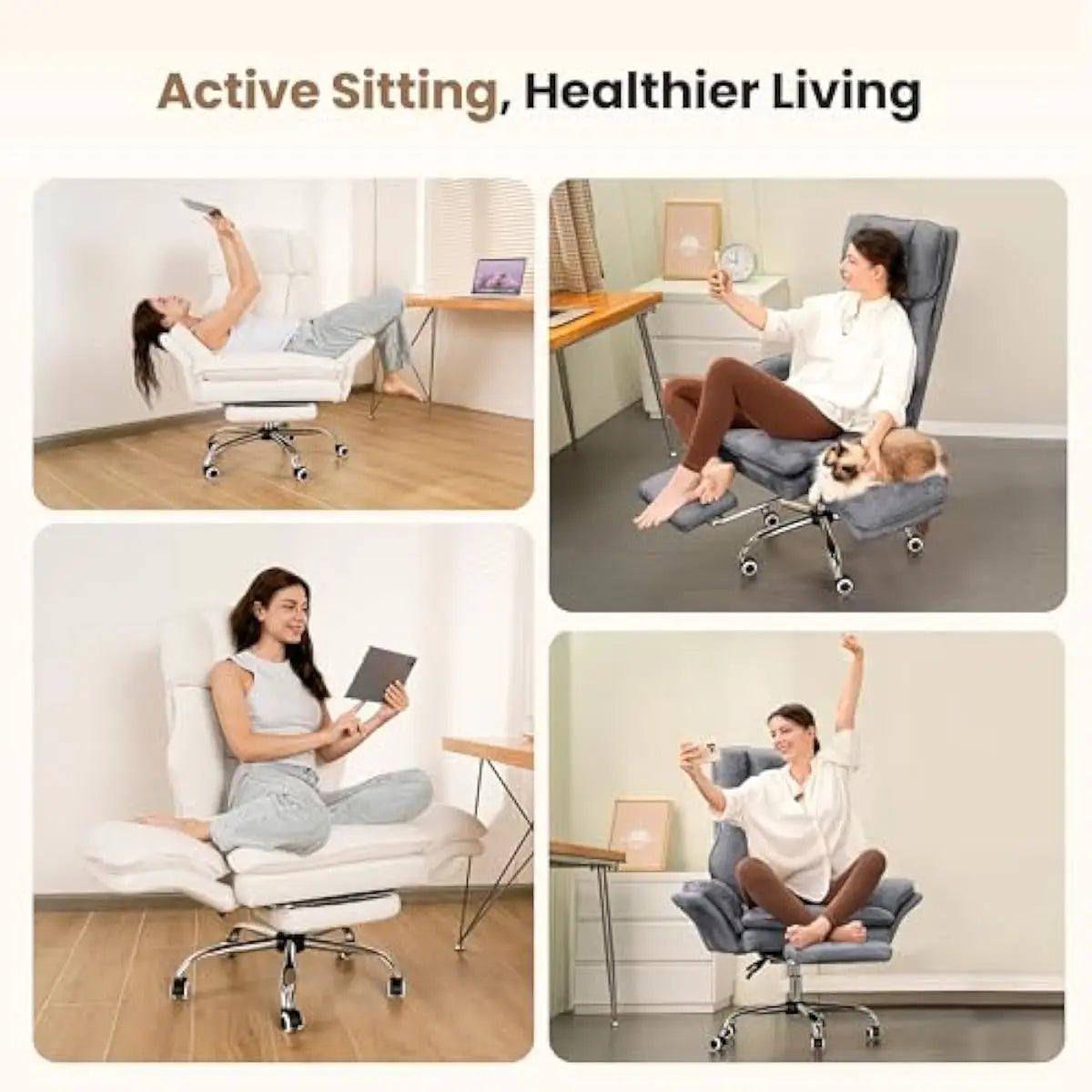 Office Chair Flip Armrests For Pets And Cross Legged Sitting