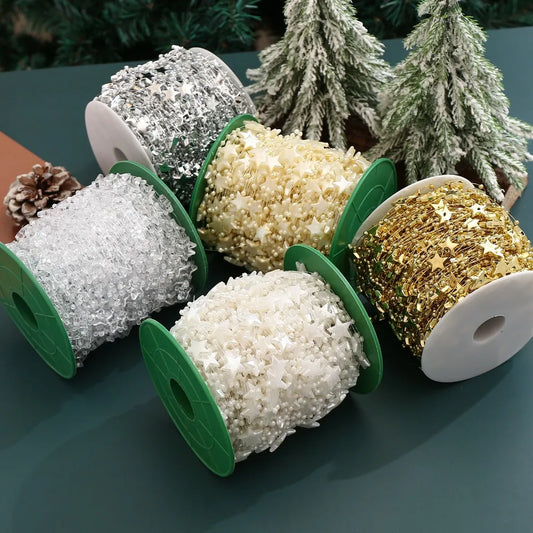 Acrylic Star Bead Chain Garland Decoration For Weddings And Parties