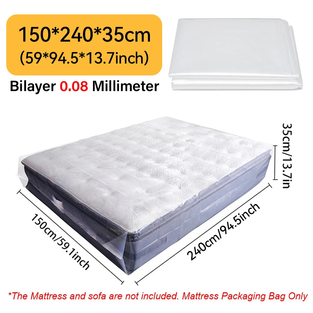 Durable Transparent Mattress Storage Bag for Moving and Bedding