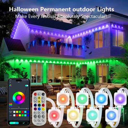 MIMIRGB Smart RGBIC Permanent Outdoor Eave LED Lights