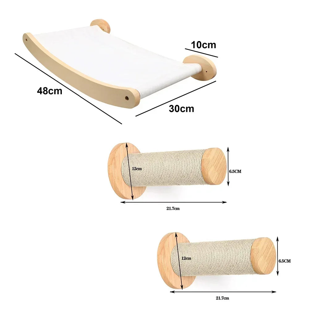 Catails Wall Mounted Cat Tree Hammock Scratcher Climbing Playground