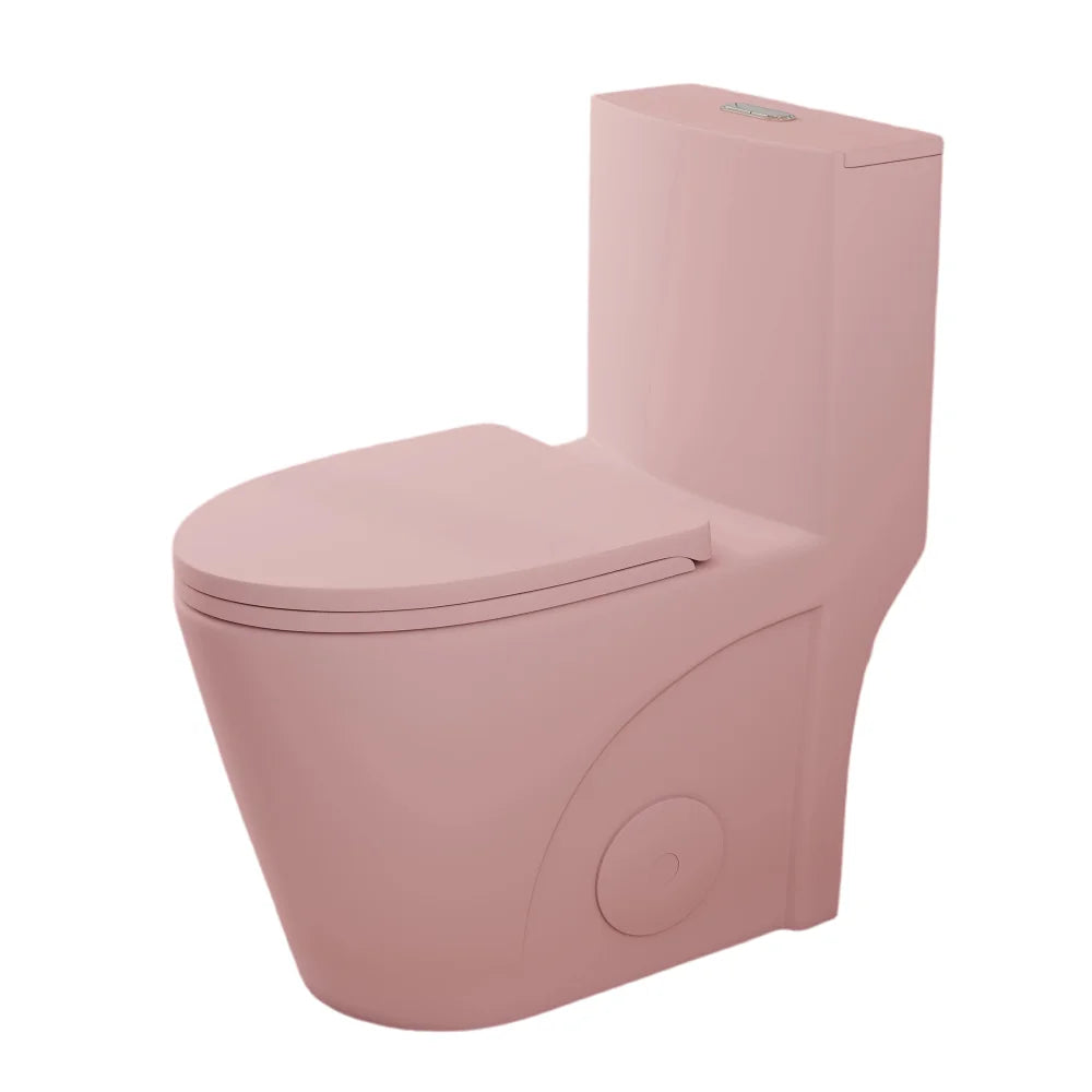 1.1/1.6 GPF Tornado Flush One-Piece Toilet for bathrooms,Siphonic S-trap 12",Elongated Bowl with Soft Close Seat,Powerful Dual Flush MAP 1000g,Comfort Chair Seat ADA Height 17",Glossy White GW-001