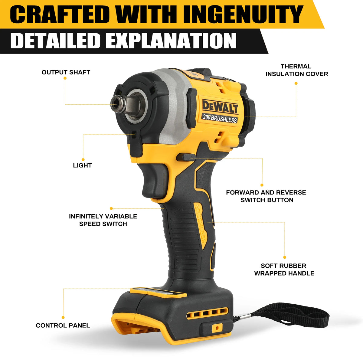 DEWALT 20V Atomic Brushless Impact Wrench Three Speed Control