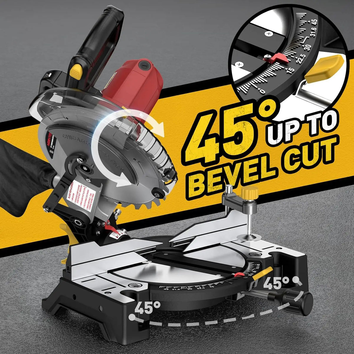 Single Bevel Compound Miter Saw for Multi Material Cutting Tool