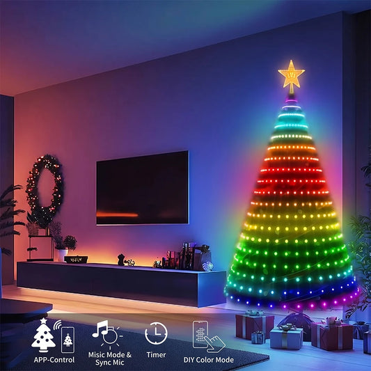 MIMIRGB Smart Christmas Tree String Lights Waterproof for Indoor Outdoor Decor