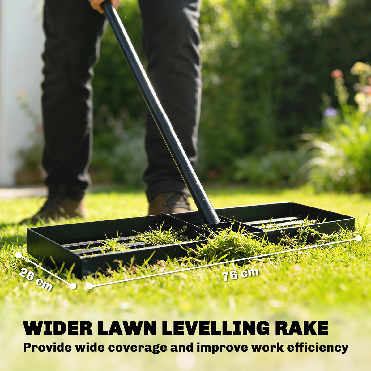 Outsunny Lawn Leveling Rake for Garden and Yard Care