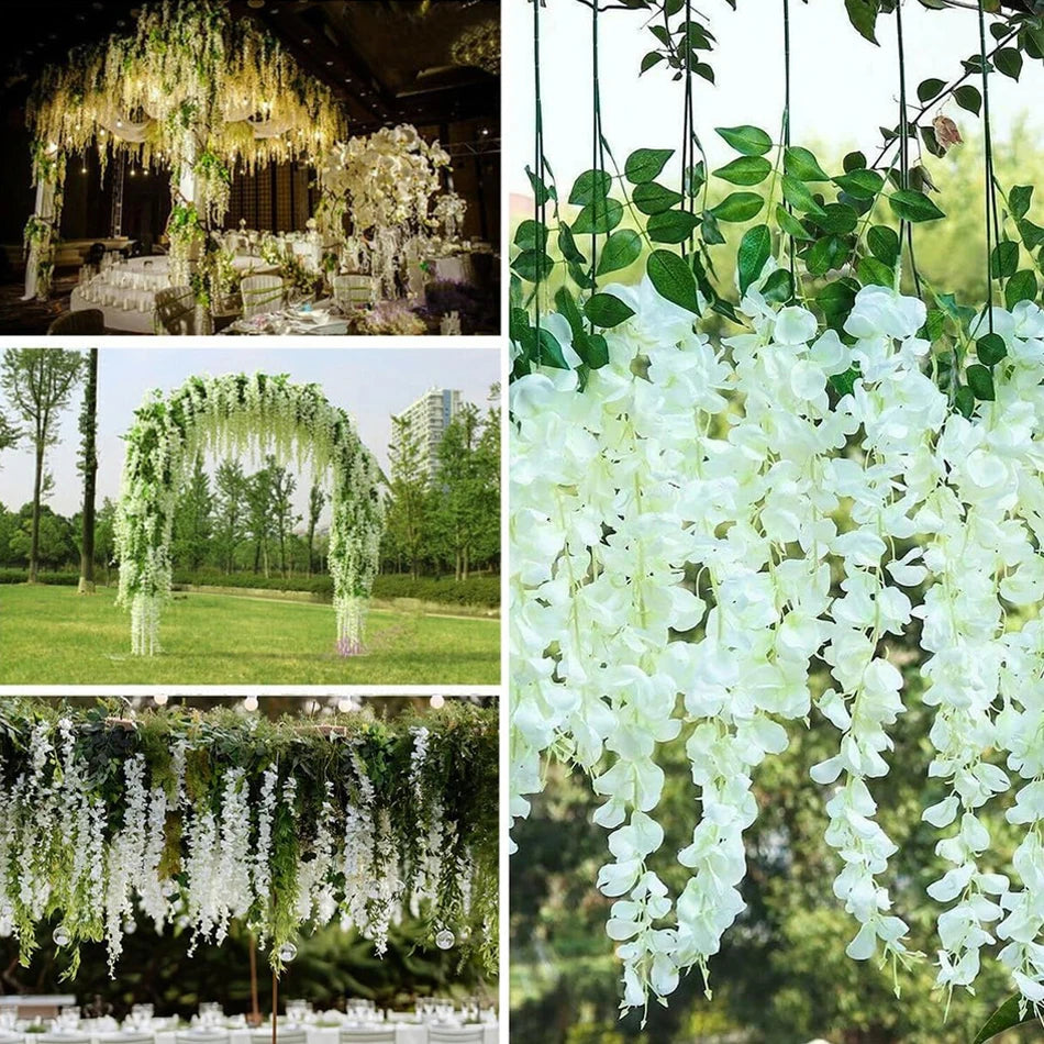 Artificial Wisteria Hanging Flowers Garland for Wedding Home Decor