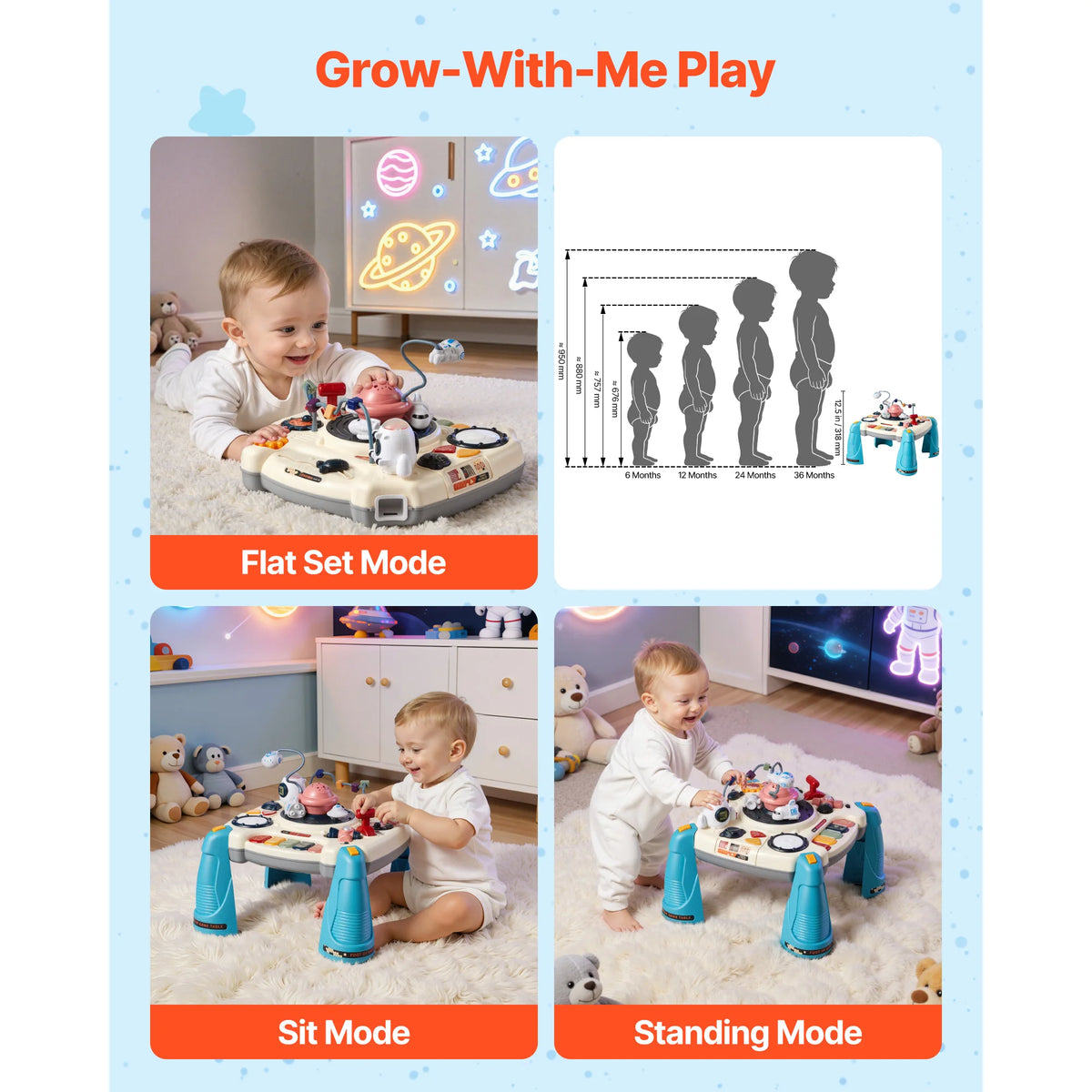 SucceBuy Baby Spacecraft Musical Toy With Star Projector And Sounds
