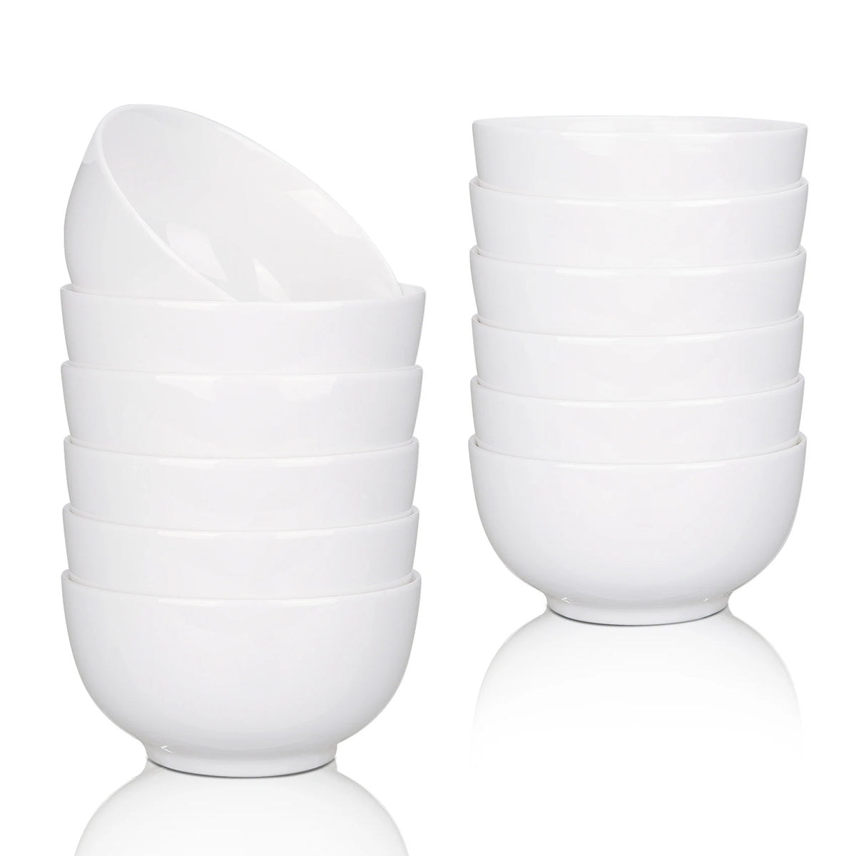 Premium Porcelain Bowls Set For Cereal Soup Salad Microwave Safe