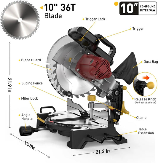 Single Bevel Compound Miter Saw for Multi Material Cutting Tool