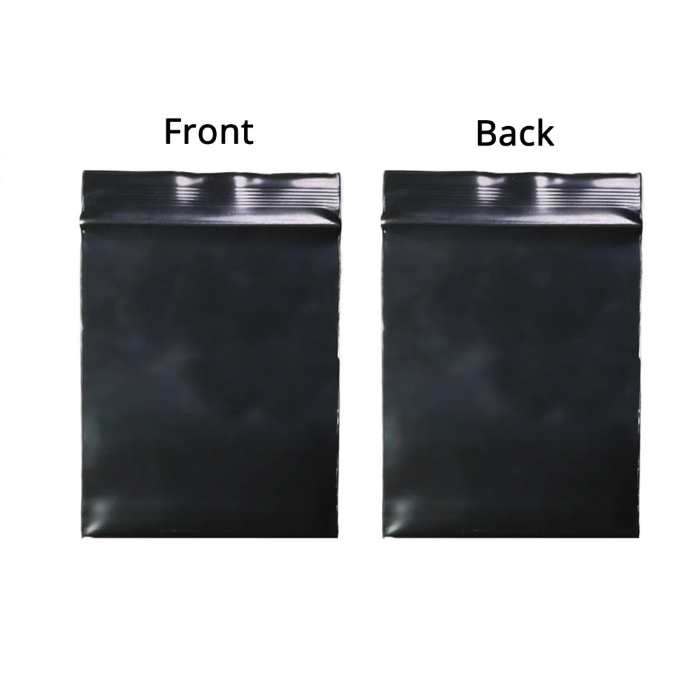 100pcs Multi Sizes Reclosable Poly Ziplock Package Pouches Black Heat Sealing Zip Lock Plastic Storage Bags