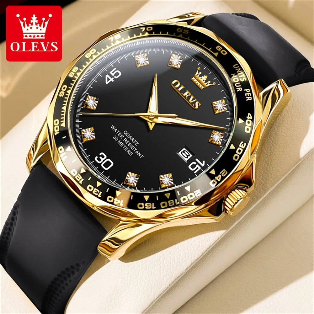 Olevs 9988 Men Quartz Watch Luxury Stainless Steel Waterproof