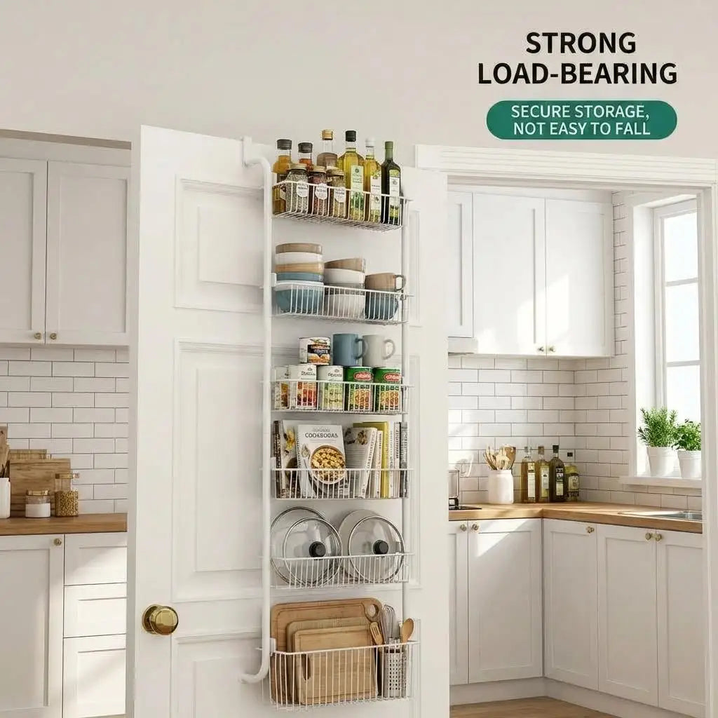 HiMISS Over The Door Pantry Organizer Metal Storage Rack