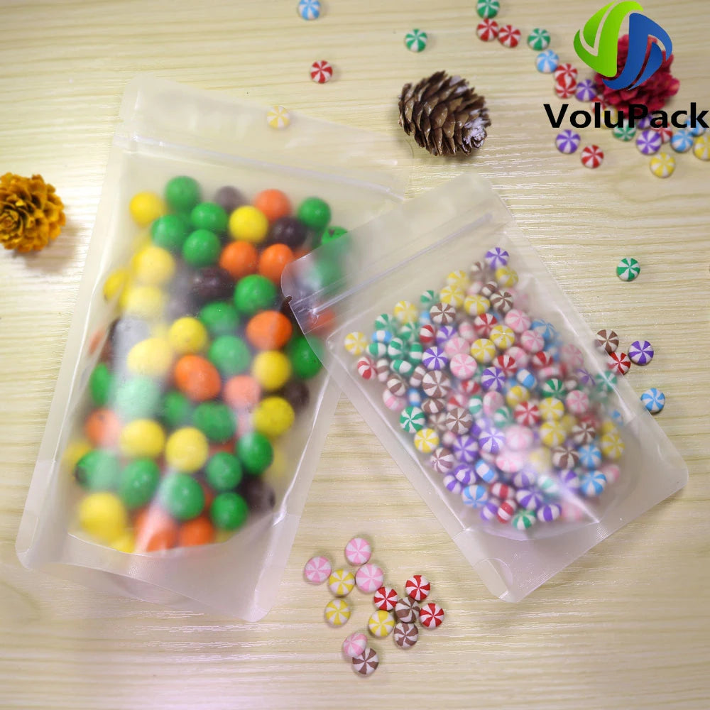 VoluPack Recyclable Frosted Stand Up Zip Lock Storage Pouches