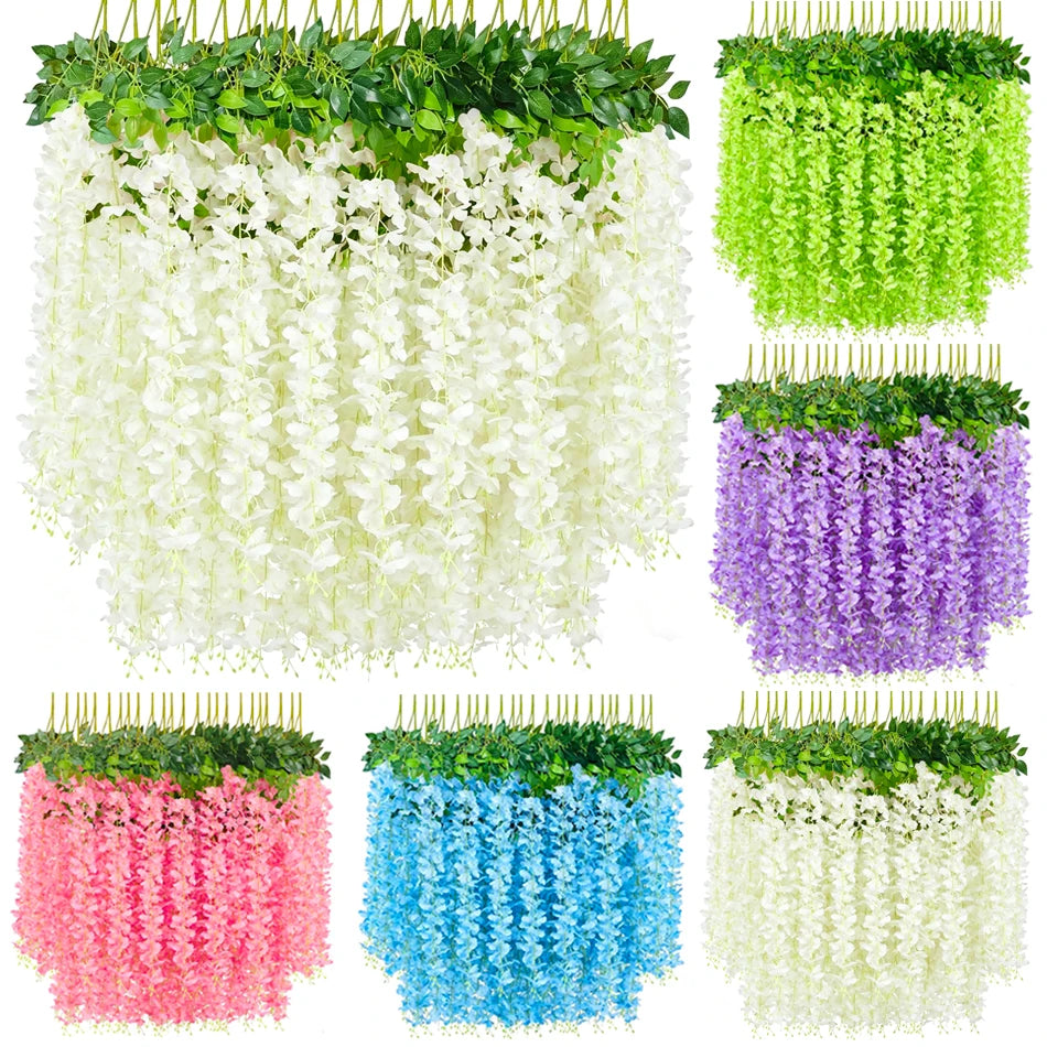 Artificial Wisteria Hanging Flowers Garland for Wedding Home Decor