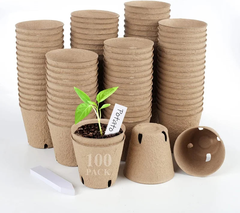 Peat Pots Seed Starting Nursery Pots With Drainage Holes