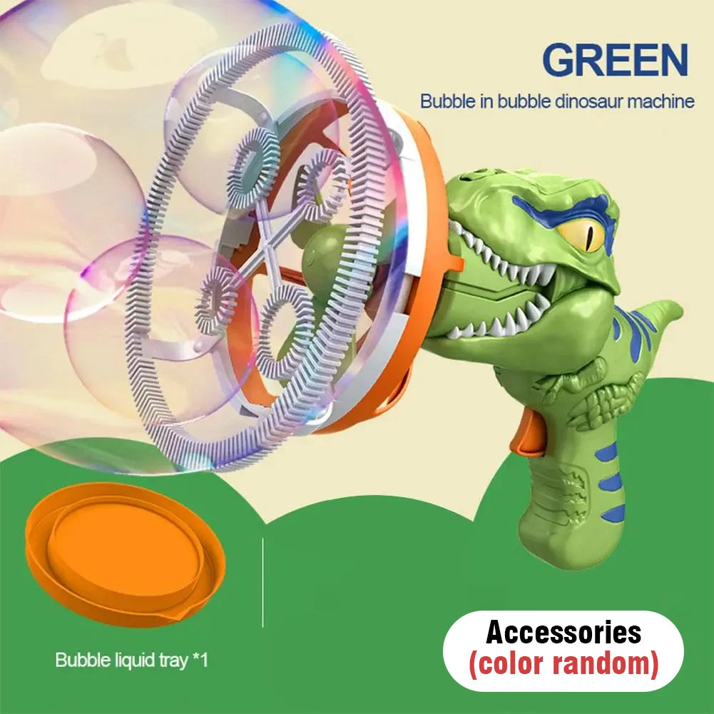 Dinosaur Soap Bubble Gun Toy For Kids Outdoor Playtime