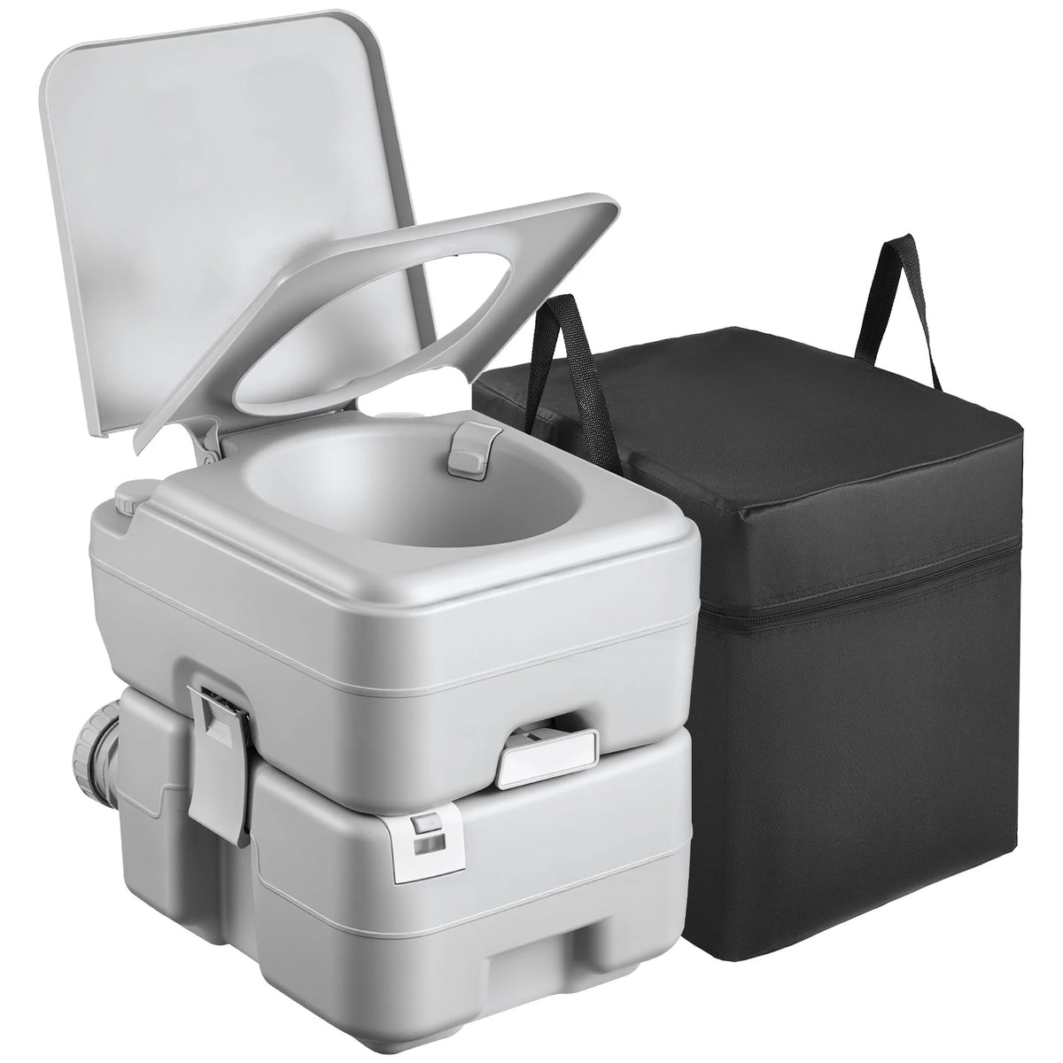 SucceBuy Portable Toilet 5.3/7.9 Gallon Detachable Waste Tank Outdoor Travel Potty with Level Indicator Carry Bag for RV Travel