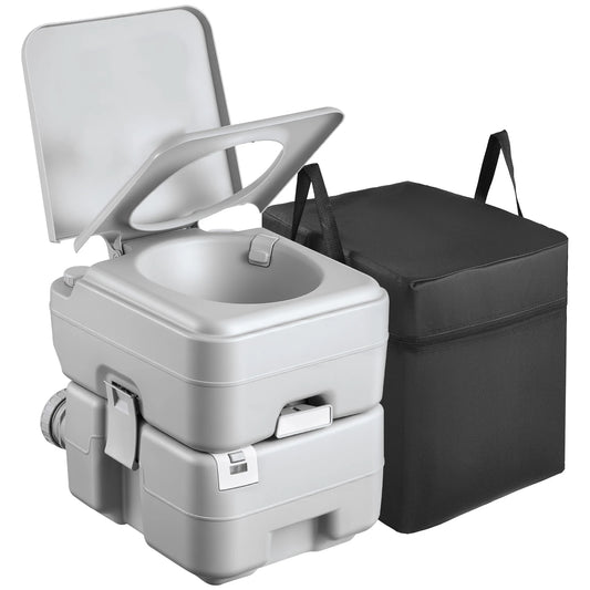 SucceBuy Portable Toilet 5.3/7.9 Gallon Detachable Waste Tank Outdoor Travel Potty with Level Indicator Carry Bag for RV Travel