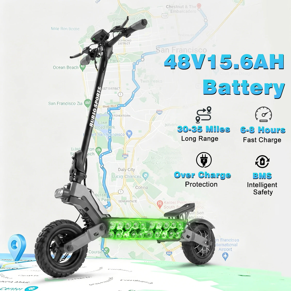 Electric Scooter for Adults, 1200W Motor, 48V 15.6Ah Battery, Up to 35 Miles Range, 10" Tires, Disc Brakes, 3 Riding Modes, Foldable Commuter E Scooter