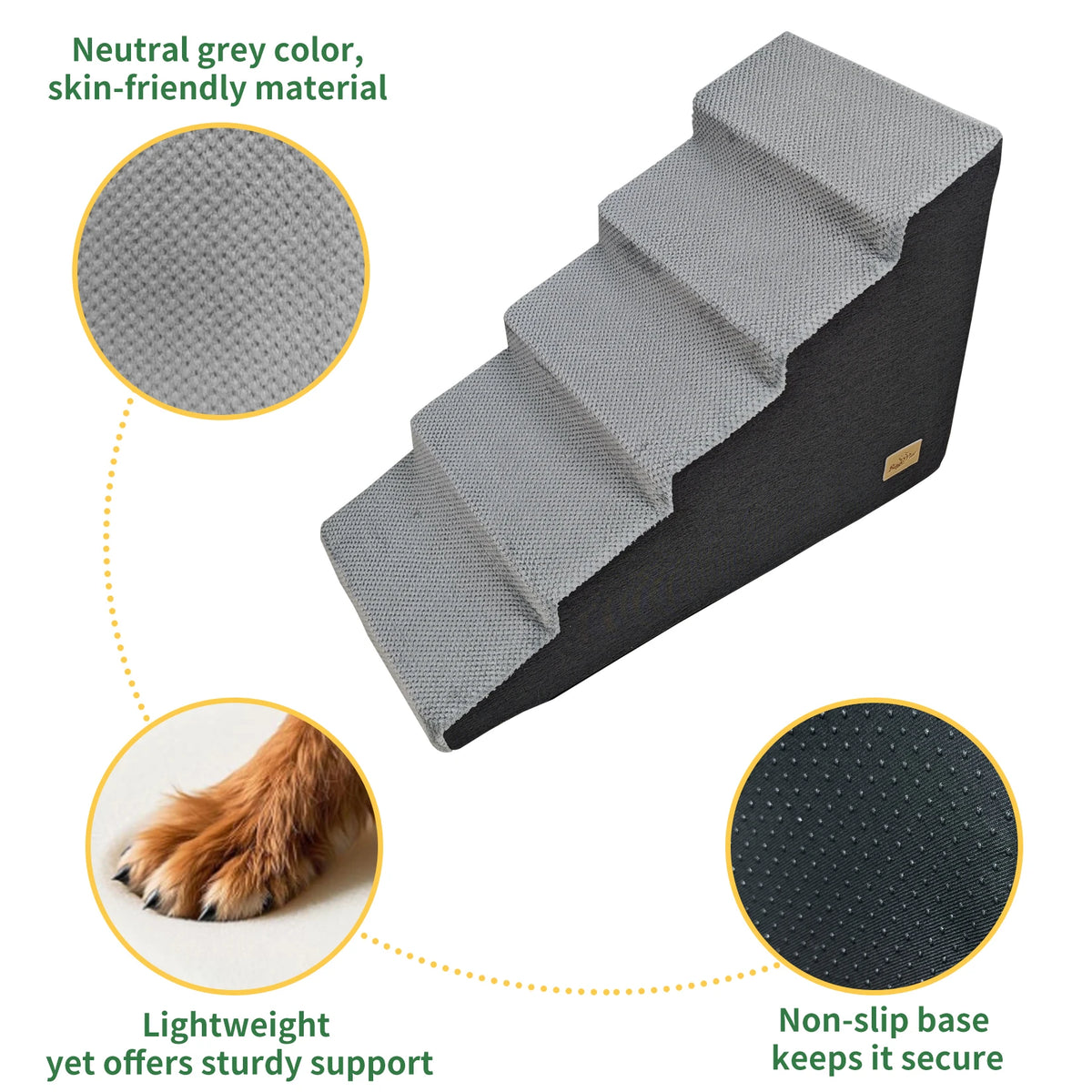 Foam Dog Stairs for Beds and Sofas with Washable Cover