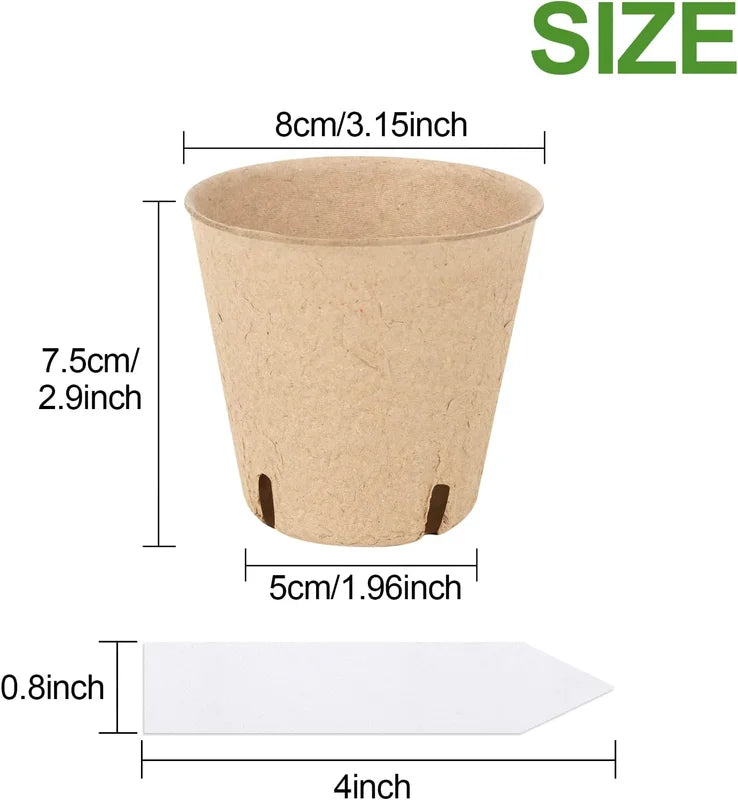 Peat Pots Seed Starting Nursery Pots With Drainage Holes