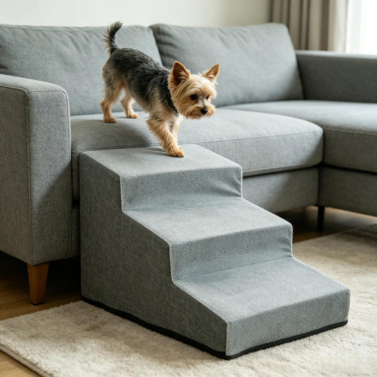 Foam Dog Stairs for Beds and Sofas with Washable Cover
