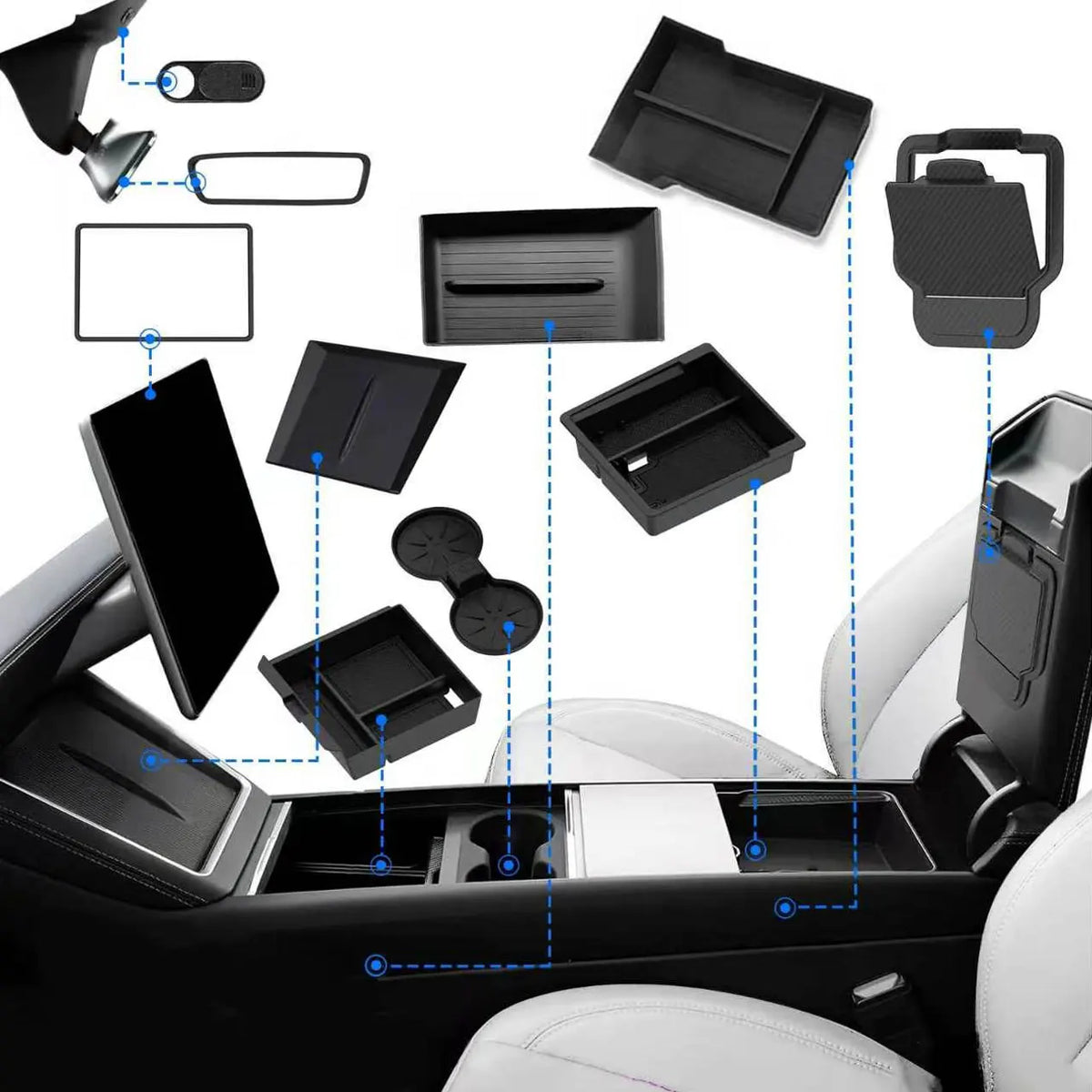 Tesla Model Y Juniper Interior Accessories Set With Storage Inserts