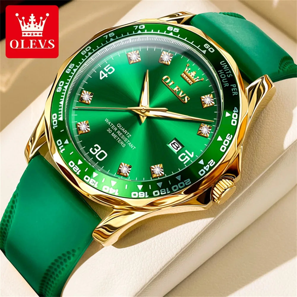 Olevs 9988 Men Quartz Watch Luxury Stainless Steel Waterproof