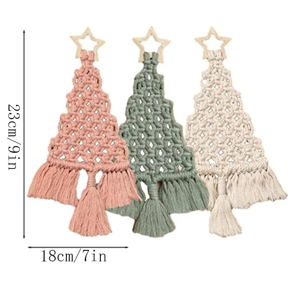 Christmas Tree Macrame DIY Kit With Cotton Cord And Tutorial
