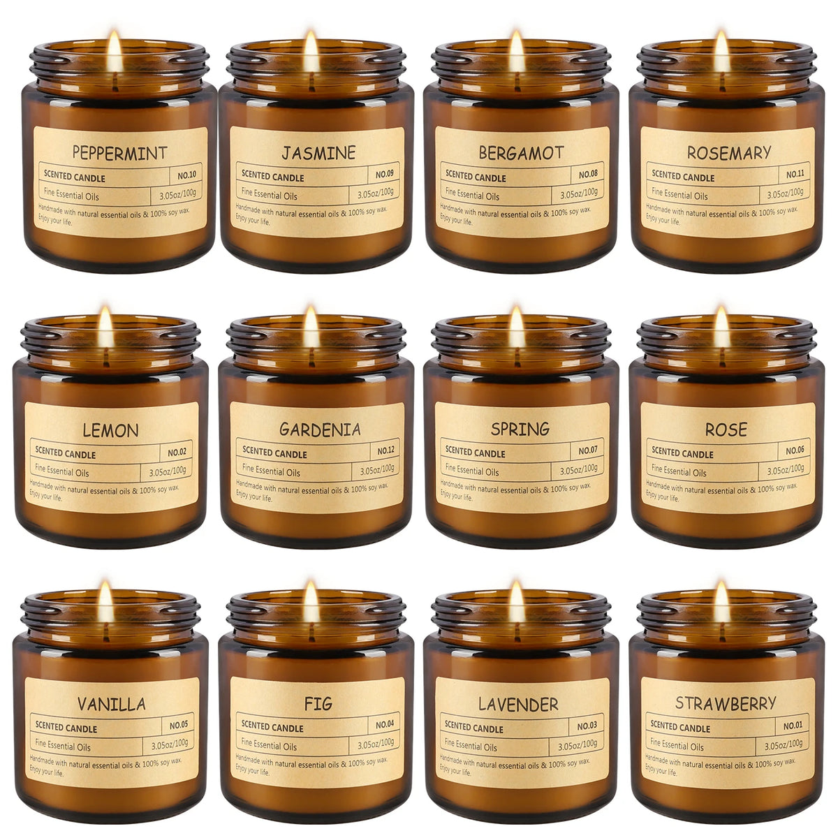 Fclayvts Premium Scented Soy Wax Aromatherapy Candle Set