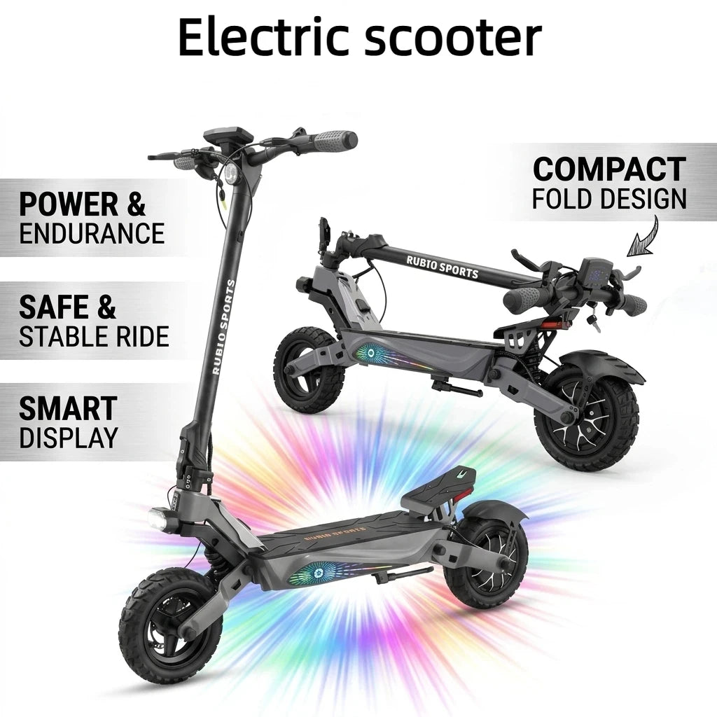 Electric Scooter for Adults, 1200W Motor, 48V 15.6Ah Battery, Up to 35 Miles Range, 10" Tires, Disc Brakes, 3 Riding Modes, Foldable Commuter E Scooter