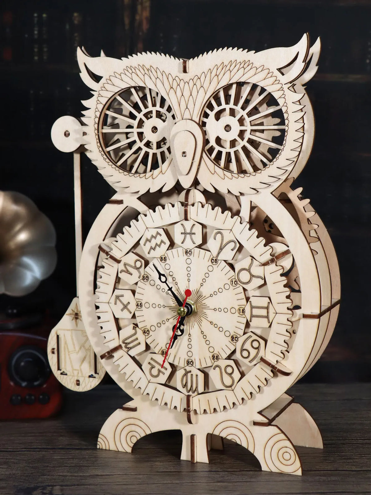 DIY 3D Wooden Puzzle Owl Clock Creative Building Kit