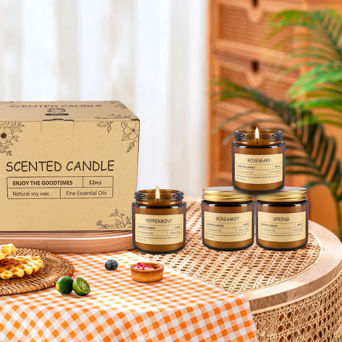 Fclayvts Premium Scented Soy Wax Aromatherapy Candle Set