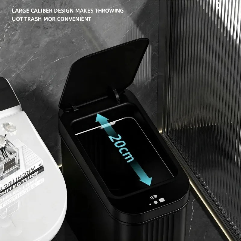 Automatic Touchless Sensor Trash Can With Waterproof Plastic Lid
